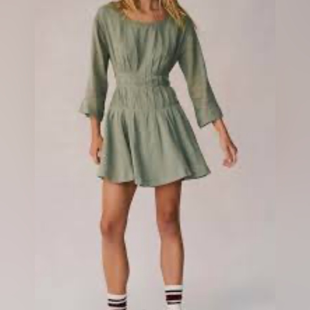Free People Green Long Sleeve Dress NWT Size XL